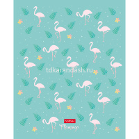 Тетрадь А5 18л клетка "Фламинго" на скобе тиснение 5 дизайнов 18Т5тВ1/063106 от магазина "Карандаш"