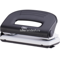 Дырокол "Pro" 10л 2-отв, d-6мм, с линейкой, металл, черный/белый E0118 от магазина "Карандаш"