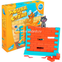 Игра настольная "Кошка на стене" 29х29см (каркас, стенки, кирпичики, мастерки, фигурка) 1503C от магазина "Карандаш"
