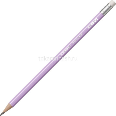 Карандаш чернографитный "Swano Pastel" HB с ластиком, корпус фиолетовый 4908/03-HB