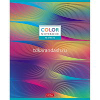 Тетрадь А5 48л клетка "Color" на скобе металлизированный картон 5 дизайнов 075189 от магазина "Карандаш"