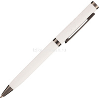 Ручка шариковая "Firenze" 1мм синяя, автомат, белый металлический корпус 20-0335 от магазина "Карандаш"