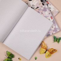 Тетрадь А4 96л клетка "Музыка цветов" на скобе ламинация Soft-touch 3 дизайна 093581 от магазина "Карандаш"