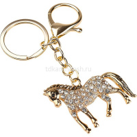 Брелок "Сияющая лошадка" 4,5х6,5 см со стразами, металл Т-2638 от магазина "Карандаш"