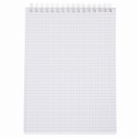 Блокнот А5 80л "Velvet. Белый" клетка, на спирали, пластиковая обложка 081547 от магазина "Карандаш"