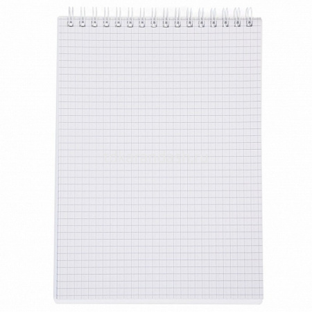 Блокнот А5 80л "Velvet. Белый" клетка, на спирали, пластиковая обложка 081547 от магазина "Карандаш"