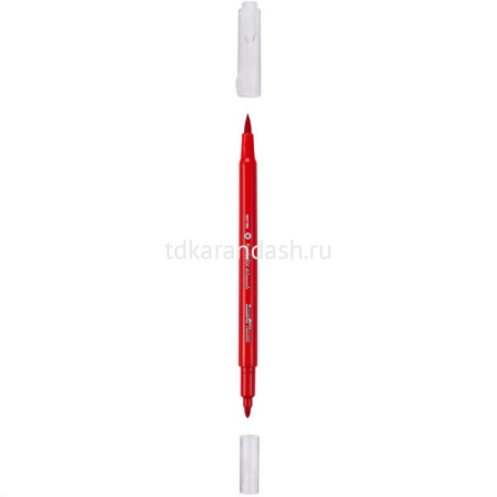 Фломастеры 12 цветов "FunColor Jumbo" двусторонние (кисть, пулевидный), в пластиковом пенале, 2 вида от магазина "Карандаш"