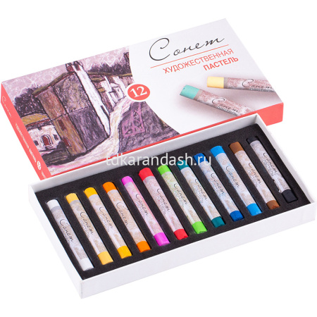 Пастель 12 цветов "Сонет" 7141223 от магазина "Карандаш"