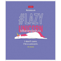 Тетрадь А5 24л линия "Ленивые хвостики" на скобе матовая ламинация, тиснение, 5 дизайнов 080108 от магазина "Карандаш"
