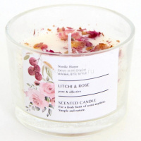 Свеча в подсвечнике ароматизированная 9х6см, 2 вида Y10538-24 от магазина "Карандаш"