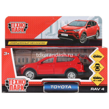 Машина "Toyota Rav4" красная, инерционная, металл 12см (открывающиеся двери) RAV4-RD
