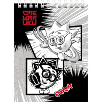 Блокнот А6 40л "Смешарики" клетка, на спирали УФ-лак 6 дизайнов 083957 от магазина "Карандаш"