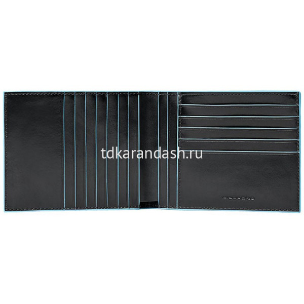 Кошелек "Blue Square" 12,5х9,5х1,5см 1 отделение, черный, натуральная кожа PU1241B2R/N от магазина "Карандаш"