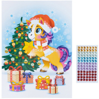 Рисунок из страз "Лошадка" 18х25см на картонной основе (стразы 91шт.) 05846 от магазина "Карандаш"