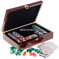 Игра настольная "Покер" (200 фишек, кости) 31,8х23х8см 659011 от магазина "Карандаш"