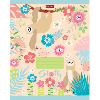 Тетрадь А5 24л клетка "Ленивец" на скобе 5 дизайнов 24Т5В1/059754 от магазина "Карандаш"