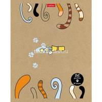 Тетрадь А5 48л клетка "На мягких лапках" на скобе крафт 5 дизайнов 48Т5В1/066340 от магазина "Карандаш"