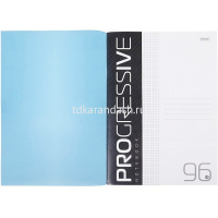 Тетрадь А4 96л клетка "Progressive. Синяя" на скобе, пластиковая обложка 96Т4В1/084963 от магазина "Карандаш"