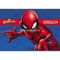 Альбом для рисования А4 24л "Человек- паук" на скобе 5 дизайнов 085140 от магазина "Карандаш"