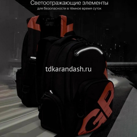 Рюкзак 32х42х22см, 1100гр, 2 отделения, 4 кармана, черный/терракот RU-423-14/9 от магазина "Карандаш"