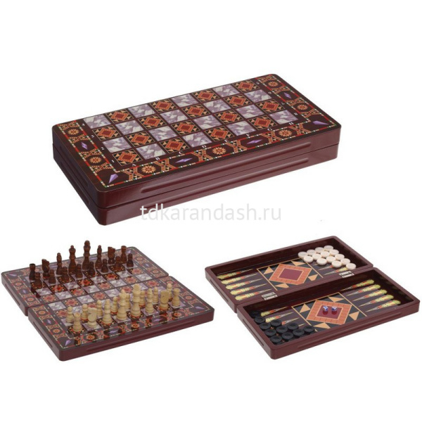 Набор настольных игр (шахматы, шашки, нарды) 39х19,5х5,2см 231296 от магазина "Карандаш"