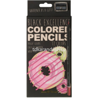 Карандаши 12 цвета "Black Excellence" трехгранные с точилкой пластиковые, картон, 4 вида 30-0124 от магазина "Карандаш"