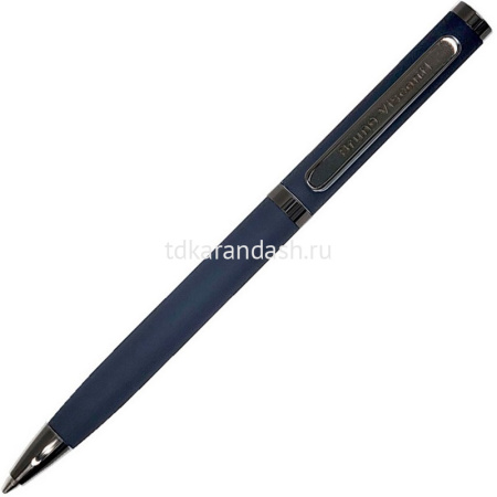 Ручка шариковая "Firenze" 1мм синяя, автомат, синий металлический корпус 20-0299