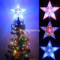 Верхушка на елку Звезда 21см, 31 диодов, пластик 2021-197 от магазина "Карандаш"