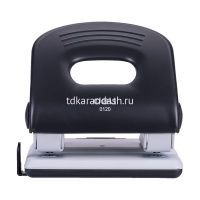 Дырокол "Pro" 40л 2-отв, d-6мм, с линейкой, металл, белый/черный E0120 от магазина "Карандаш"