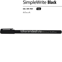 Ручка гелевая "SimpleWrite BLACK" 0,5мм черная 20-0067 от магазина "Карандаш"