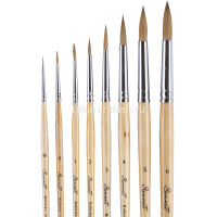 Кисть колонок микс круглая №1 короткая ручка 111201 от магазина "Карандаш"