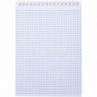 Блокнот А5 80л клетка на спирали, бумвинил металлик красный 80Б5бвВ1гр от магазина "Карандаш"