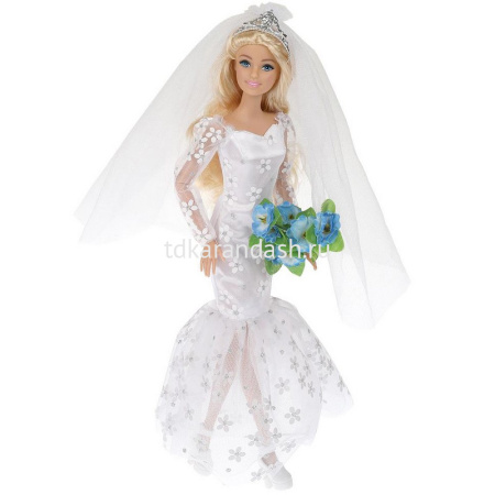 Кукла "София-невеста" 29см с расческой и букетом подвижная, пластик/текстиль 66001W-7-S-BB от магазина "Карандаш"