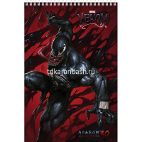 Альбом для рисования А4 30л "Venom. Человек-паук" на спирали перфорация на отрыв 5 дизайнов 067820 от магазина "Карандаш"