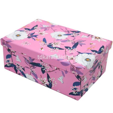 Коробка подарочная "Цветы" 22х16х9см картон M10-79