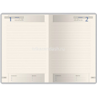 Ежедневник полудатированный А5+ "Windsor" 416стр., темно-синий, сереб. срез, натурал.кожа, на кнопке от магазина "Карандаш"