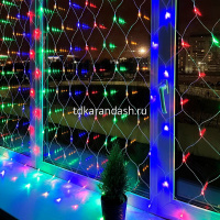 Эл/гирлянда Сетка 320 цветных диодов 3*2м, черный провод Y5924-17 от магазина "Карандаш"
