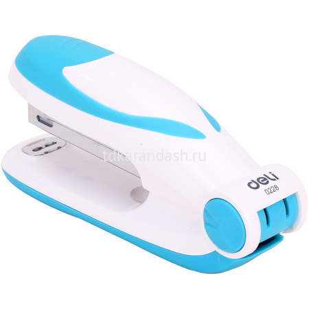 Степлер №10 15л глубина 50мм голубой/белый E0228 от магазина "Карандаш"