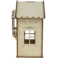 Заготовка для декорирования "Чайный домик с балконом" 9,5х10х21см, фанера 3мм от магазина "Карандаш"