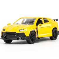 Машина "Lamborghini urus" желтая, инерционная, металл 12см (свет, звук, открывающиеся двери) 2312C00 от магазина "Карандаш"