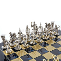 Шахматный набор "Античные войны" 44х44см дерево/металл (фигуры золото/серебро) MP-S-10-44-BLU от магазина "Карандаш"