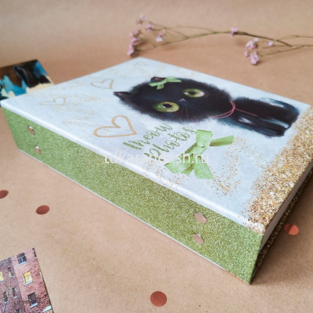 Фотоальбом 200 фото 10*15см "Sweet kittens. Чёрный котёнок" 23х18,5х5см FA 200.002-2 от магазина "Карандаш"