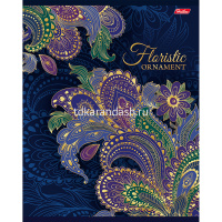 Тетрадь А5 48л клетка "Floristic Ornament" на скобе 3D фольга матовая ламинация 5 дизайнов 047159 от магазина "Карандаш"