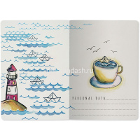 Тетрадь А5 40л клетка "Чашечку моря?" прошитый блок матовая ламинация 7-40-001/132 от магазина "Карандаш"