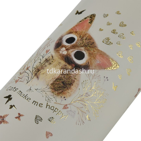 Термобутылка "Love me. Милый котик" 500мл нержавеющая сталь, корпус Soft Touch 2-860/01 от магазина "Карандаш"