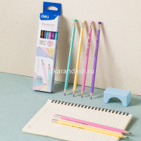 Карандаш чернографитный "Macaron" HB, с ластиком, шестигранный, корпус ассорти EC025-HB от магазина "Карандаш"