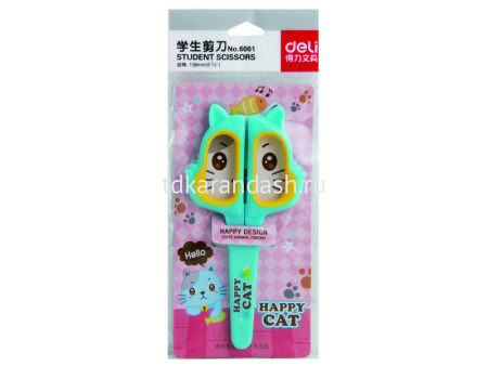 Ножницы детские 13,8см "Happy Cat" сталь, ассорти 6061 от магазина "Карандаш"
