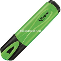 Маркер текстовыделитель "Fluo Pep&apos;s" зеленый, клиновидный наконечник, толщина линии 1-5мм 742533 от магазина "Карандаш"