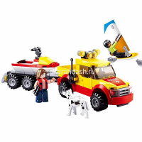 Конструктор "Город.Внедорожник-буксир и аквабайк" 172 детали 19х26х4,5см пластик (2 фигурки) M38-B06 от магазина "Карандаш"