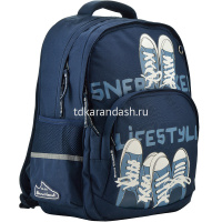 Рюкзак "Кеды-моя жизнь" 40х30х19см, 800гр, 2 отделения, 3 кармана, синий 12-002-096/02 от магазина "Карандаш"